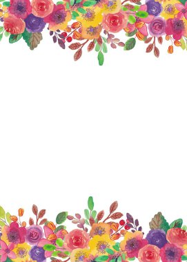 Tasarım için suluboya çiçekler arka plan vektörü.