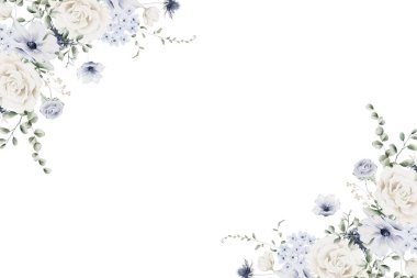 Tasarım için suluboya çiçekler arka plan vektörü.