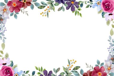 Tasarım için suluboya çiçekler arka plan vektörü.