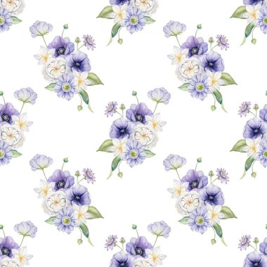 Tasarım için suluboya çiçek desenli arkaplan vektörü.