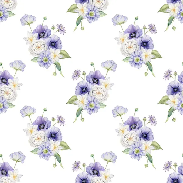 Tasarım için suluboya çiçek desenli arkaplan vektörü.