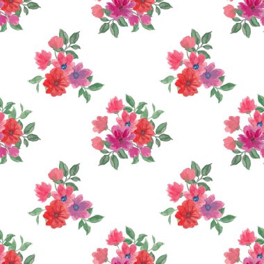 Tasarım için suluboya çiçek desenli arkaplan vektörü.