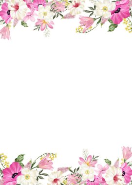 Tasarım için suluboya çiçekler arka plan vektörü.