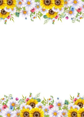 Tasarım için suluboya çiçekler arka plan vektörü.