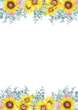 Tasarım için suluboya çiçekler arka plan vektörü.