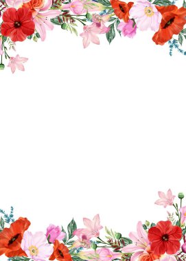 Tasarım için suluboya çiçekler arka plan vektörü.