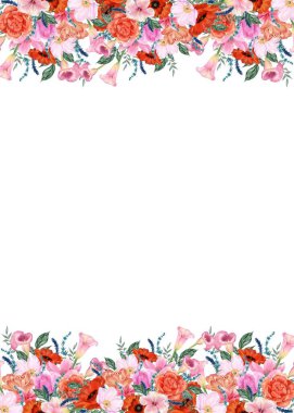 Tasarım için suluboya çiçekler arka plan vektörü.