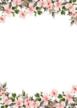 Tasarım için suluboya çiçekler arka plan vektörü.