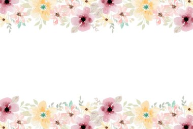 Tasarım için suluboya çiçekler arka plan vektörü.