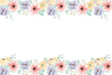 Tasarım için suluboya çiçekler arka plan vektörü.