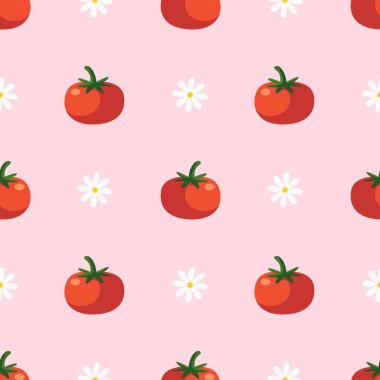 Kırmızı domates vektörü kusursuz desen.