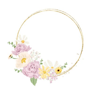 suluboya çiçekler tasarım için çerçeve vektörü.