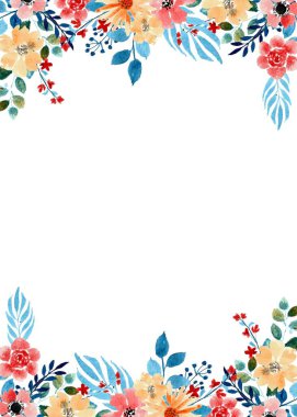 Tasarım için suluboya çiçekler arka plan vektörü.