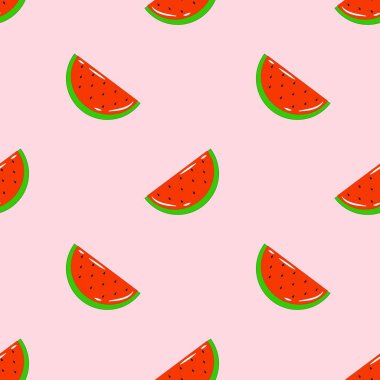 Sevimli karpuz meyve desenli arka plan vektör tasarımı