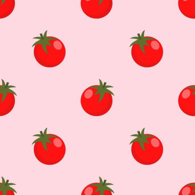 Kırmızı domates vektörü kusursuz desen.