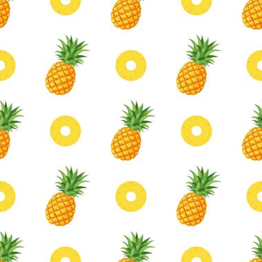 Ananassız desen, tropik olgun meyve.