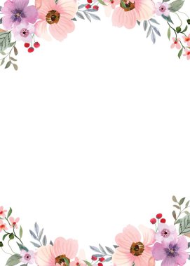 Tasarım için suluboya çiçekler arka plan vektörü.