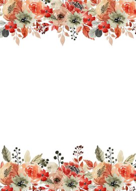 Tasarım için suluboya çiçekler arka plan vektörü.