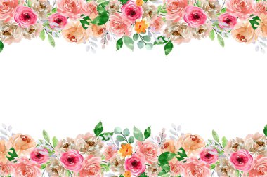 Tasarım için suluboya çiçekler arka plan vektörü.