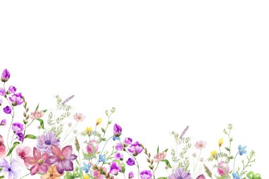 Tasarım için suluboya çiçekler arka plan vektörü.