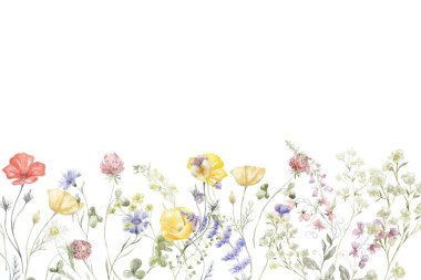 Tasarım için suluboya çiçekler arka plan vektörü.