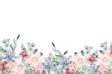 Tasarım için suluboya çiçekler arka plan vektörü.