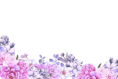 Tasarım için suluboya çiçekler arka plan vektörü.