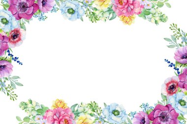 Tasarım için suluboya çiçekler arka plan vektörü.