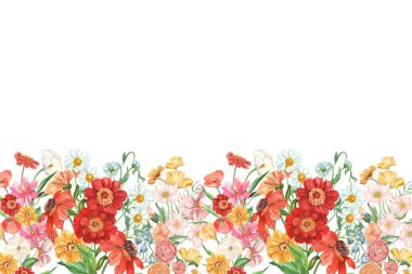 Tasarım için suluboya çiçekler arka plan vektörü.