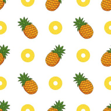 Ananassız desen, tropik olgun meyve.