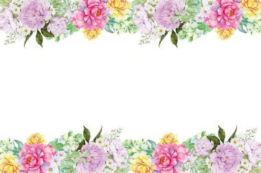 Tasarım için suluboya çiçekler arka plan vektörü.