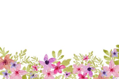 Tasarım için suluboya çiçekler arka plan vektörü.