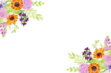 Tasarım için suluboya çiçekler arka plan vektörü.