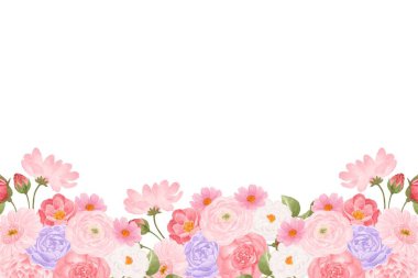 Tasarım için suluboya çiçekler arka plan vektörü.