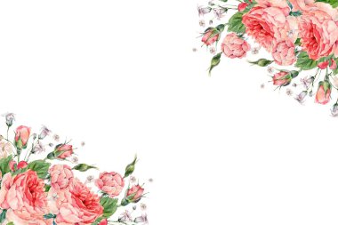 Tasarım için suluboya çiçekler arka plan vektörü.