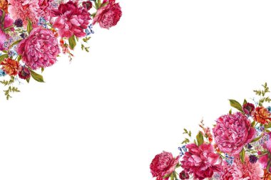 Tasarım için suluboya çiçekler arka plan vektörü.