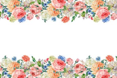 Tasarım için suluboya çiçekler arka plan vektörü.