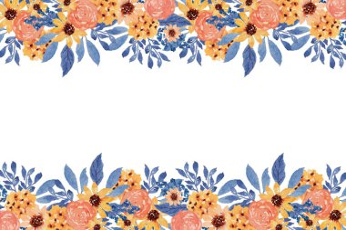 Tasarım için suluboya çiçekler arka plan vektörü.