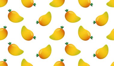 Mango meyveli, pürüzsüz bir şekil. Beyaz arka planda yaz tropikal meyveleri.