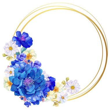 suluboya çiçekler tasarım için çerçeve vektörü.