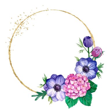 suluboya çiçekler tasarım için çerçeve vektörü.