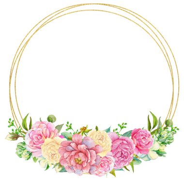 suluboya çiçekler tasarım için çerçeve vektörü.