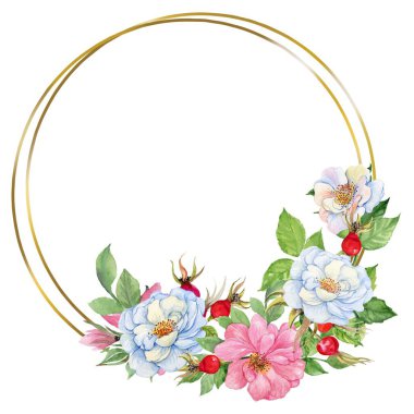 suluboya çiçekler tasarım için çerçeve vektörü.