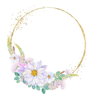 suluboya çiçekler tasarım için çerçeve vektörü.