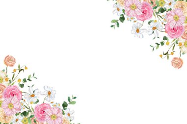 Tasarım için suluboya çiçekler arka plan vektörü.