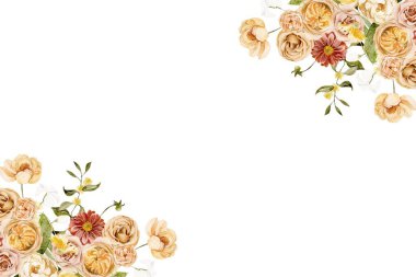 Tasarım için suluboya çiçekler arka plan vektörü.