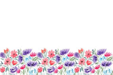 Tasarım için suluboya çiçekler arka plan vektörü.