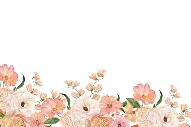 Tasarım için suluboya çiçekler arka plan vektörü.