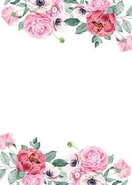 Tasarım için suluboya çiçekler arka plan vektörü.