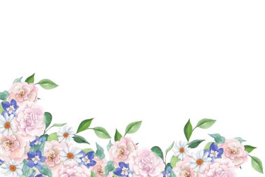 Tasarım için suluboya çiçekler arka plan vektörü.